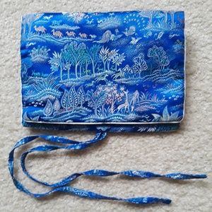 Woman's satin makeup bag